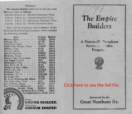 Advertising Pamphlet for "The Empire Builders", 1929