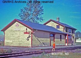 Great Northern Depot at Rolette, North Dakota, undated