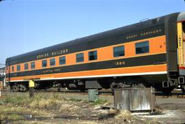 Great Northern Railway Passenger Car 1380r at Seattle, Washington in 1971.