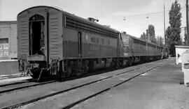 Great Northern Diesel Locomotive of Class F7 at Wenatchee, Washington, undated