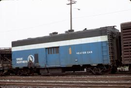 Great Northern Railway Heater Car HC9 at Tacoma, Washington in 1972.