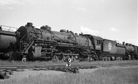 Great Northern Steam Locomotive 2510 at Superior, Wisconsin in 1960.