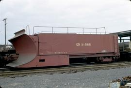 Great Northern Railway Snow Plow X1586 at Spokane, Washington in 1972.