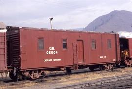 Great Northern Railway Outfit Car O5004 at Cashmere, Washington in 1970.