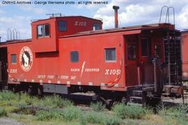 Great Northern Caboose X105 at Wenatchee, Washington, 1988