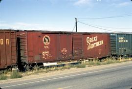 Great Northern Railway Box car 36242,  at Wenatchee, Washington in 1972.