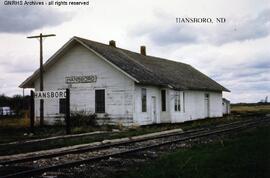 Great Northern Depot at Hansboro, North Dakota, undated