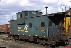Great Northern Railway Caboose X-126 in Big Sky Blue color scheme.