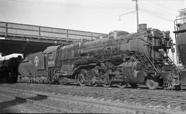 Great Northern Steam Locomotive 3378 at Minneapolis, Minnesota in 1958.