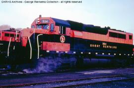 Great Northern Diesel Locomotive 324 at Saint Paul, Minnesota, 1967