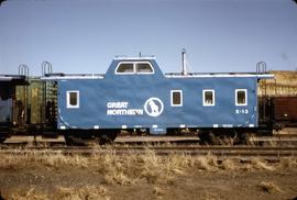 Great Northern Railway Caboose X-13  at Sioux City Iowa in 1969.