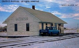 Great Northern Depot at Whitewater, Montana, undated