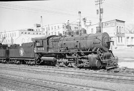 Great Northern Steam Locomotive 828 at Minneapolis, Minnesota in 1960.