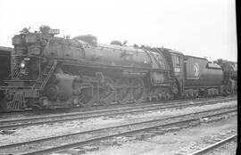 Great Northern Steam Locomotive 2586 at Grand Forks, North Dakota in 1954.