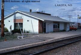 Great Northern Depot at Lakota, North Dakota, undated