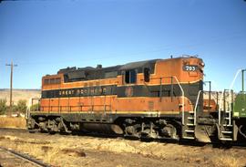 Great Northern Railway 703 at Klamath Falls, Oregon in 1970.