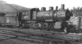 Great Northern Steam Locomotive 1147 at Wenatchee, Washington, 1939