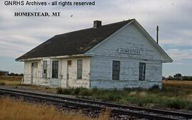 Great Northern Depot at Homestead, Montana, undated