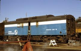 Great Northern Railway Heater Car HC18 at Vancouver, Washington in 1971.