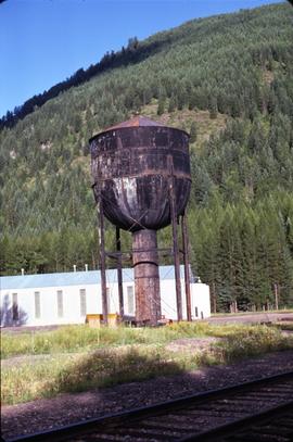 Great Northern Railway water tower at Essex, Montana in 1977.