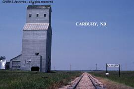 Great Northern Station Sign at Carbury, North Dakota, undated