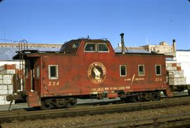 Great Northern Railway Caboose X-24 at Wenatchee Washington in 1971.