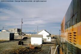 Great Northern Diesel Locomotive 682 at Stanford, Montana, 1965