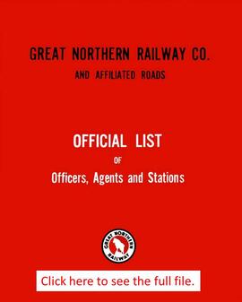 Great Northern Railway Officers, Agents and Stations, 1969