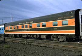 Great Northern Railway Passenger Car 1375 at Ellensburg, Washington in 1971.