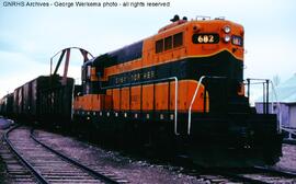 Great Northern Diesel Locomotive 682 at Lewistown, Montana, 1965