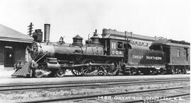 Great Northern Steam Locomotive 204 at Devils Lake, North Dakota, undated