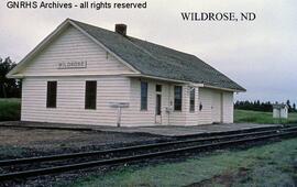 Great Northern Depot at Wildrose, North Dakota, undated