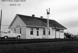 Great Northern Depot at Power, Montana, undated