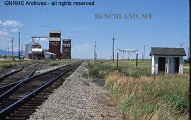 Great Northern Station Sign at Benchland, Montana, undated