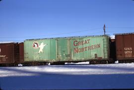 Great Northern Railway Box car 27722, at Wenatchee, Washington in 1971.