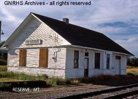 Great Northern Depot at Reserve, Montana, undated