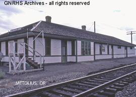 Spokane, Portland, and Seattle Railway Depot at Metolius, Oregon, undated