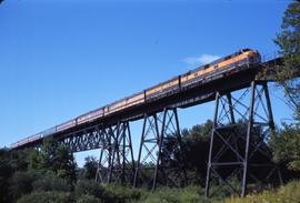 Great Northern Railway Train 24, Gopher, at Boylston, Wisconsin in 1967.