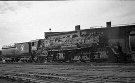 Great Northern Steam Locomotive 2019 at Superior, Wisconsin in 1958.