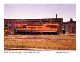 Great Northern Diesel Locomotive Number 595, Saint Cloud, Minnesota, 1961