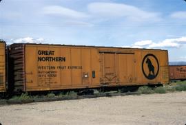 Great Northern Railway Refrigerator car 8058 at Wenatchee, Washington in 1972.