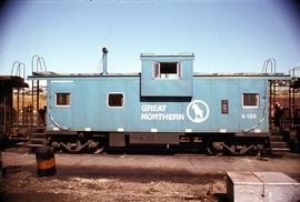 Great Northern Railway Caboose X-155 in Big Sky Blue color scheme.