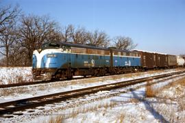 Great Northern Railway second section of Train 407 at Fridley, Minnesota in 1968.