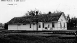 Great Northern Depot at Aneta, North Dakota, undated