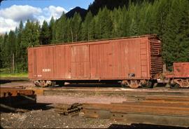 Great Northern Railway Outfit Car O2261 at Essex, Montana in 1977.