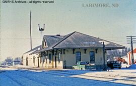 Great Northern Depot at Larimore, North Dakota, undated