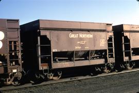 Great Northern Railway Ore car 95327 at Superior, Wisconsin in 1973.