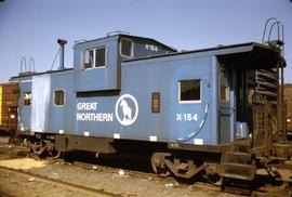 Great Northern Railway Caboose X-154 in Big Sky Blue color scheme.