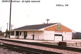 Great Northern Depot at Tioga, North Dakota, undated