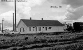 Great Northern Depot at Opheim, Montana, undated